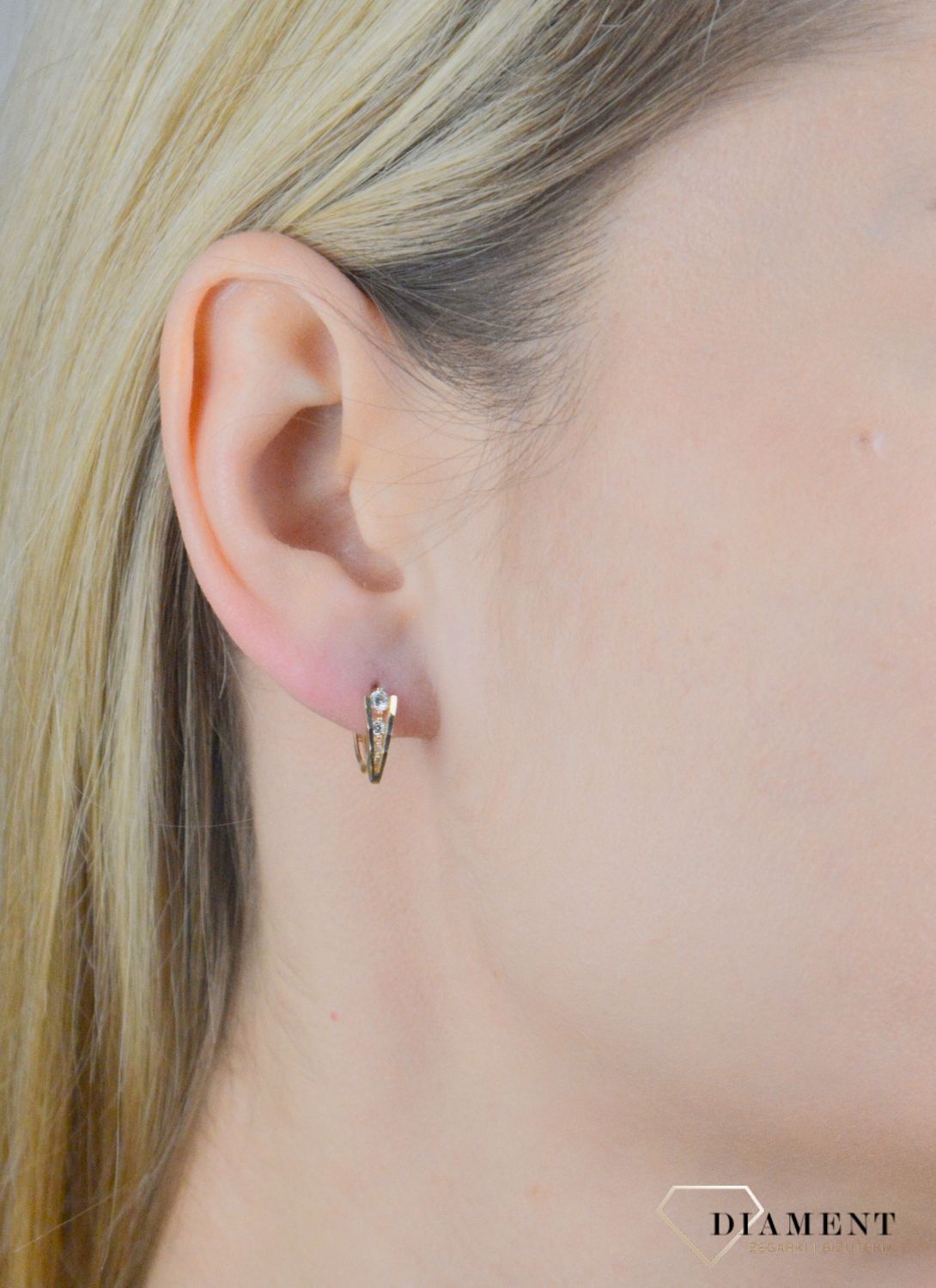 Kolczyki złote kółeczka z ozdobnym elementem próba 375, KL 11253 375 (2).jpg